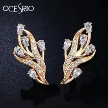 OCESRIO золото 585 кубический цирконий розовое золото серьги Висячие CZ цветок золотые серьги гвоздики 58 золотые украшения для женщин девушек ers-j70