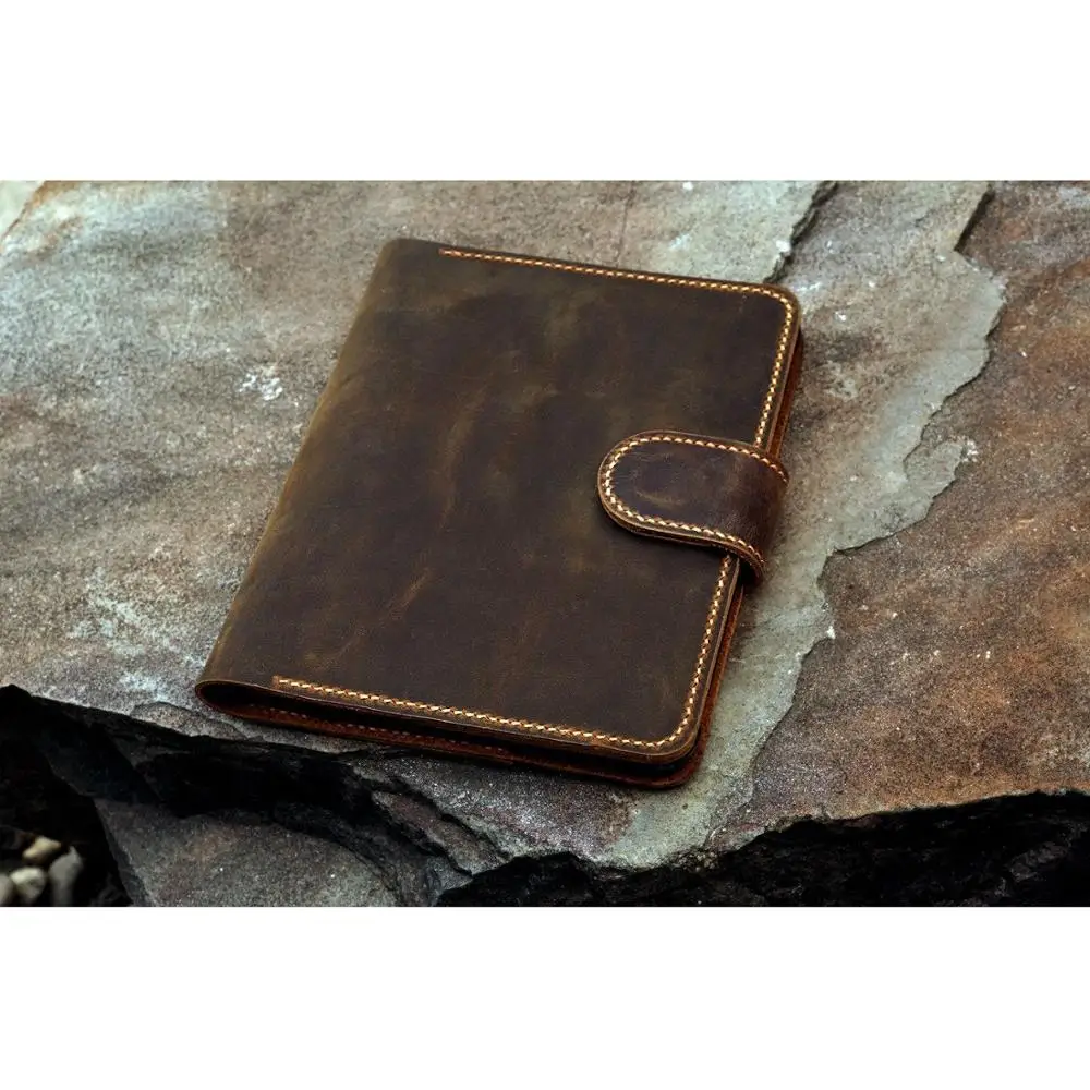 Handmade leather ipad mini 5 case with pencil holder custom leather iPad mini 4 5 cover portfolio folio case