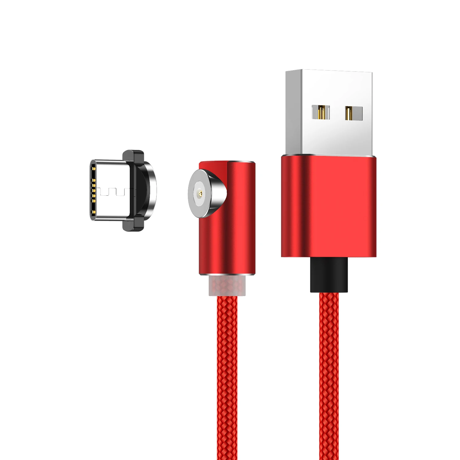 Moskado локоть Magentics кабель быстрой зарядки для Android Micro usb type-C магнит зарядное устройство Шнур для iphone ios - Цвет: For Type C Red