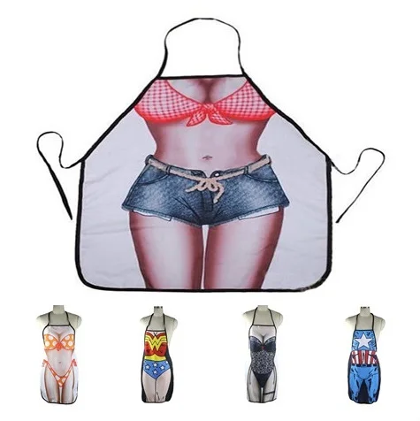 1pc Women Men Sexy Funny Apron 3D Printed Rude Kitchen Cooking Novelty BBQ Party Cheeky Apron Hot Sale
