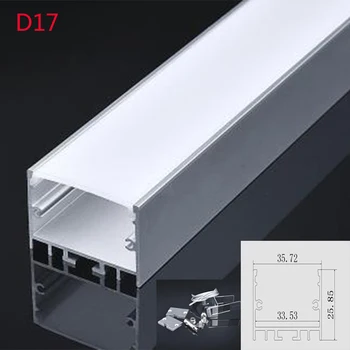 

6Set D17 100cm U Shape Aluminum Channel Profile With Cover End Caps and Hanging Wire for LED Bar lights
