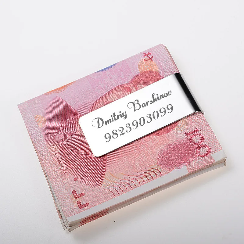 QOONG Edelstahl Anpassbare Geld Clip Bargeld Clamp Halter Tragbare Geld Clip Geldbörse für Tasche Metall Geld Halter