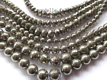 

faceted pyrite strings 2strands 3 4 6 8 10 12mm genuine Raw pyrite crystal round ball faceted iron gold pyrite beads