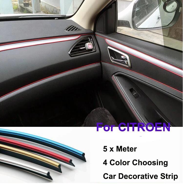 5 Meter PVC decorative tape Auto dash panel trim strip Car Rein Side moulding decoration Strip