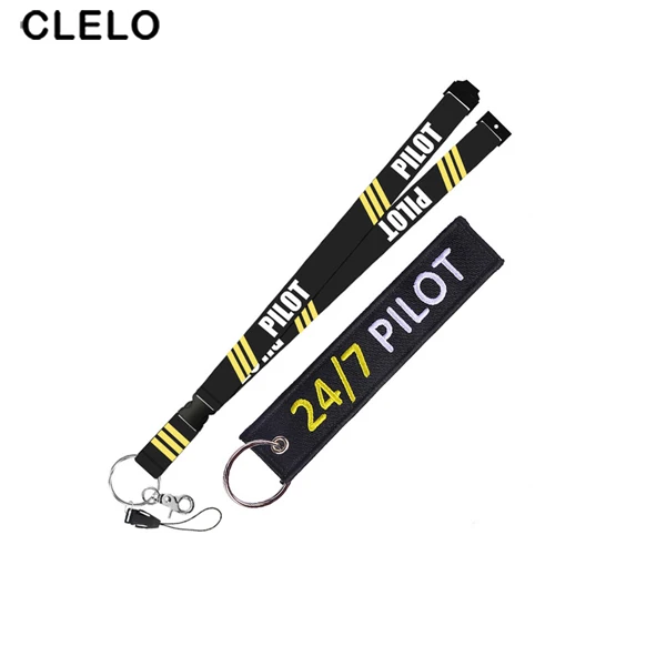 CLELO Pliot летный ремешок для шеи, ремень пилота с кольцом для ключей для ID, держатель для карт, посадочный талон, строчка, слинг, авиационный подарок - Цвет: Mixed Style 8