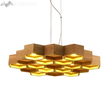 Modern Wooden Pendant Lights Wood Honeycomb Pendant Lamp for Living Room Restaurant Bedroom Bar Cafe Home Lighting Decoration modern creative concise flying saucer white pendant lamp cafe bar restaurant bedroom livingroom decoration lamp free shipping