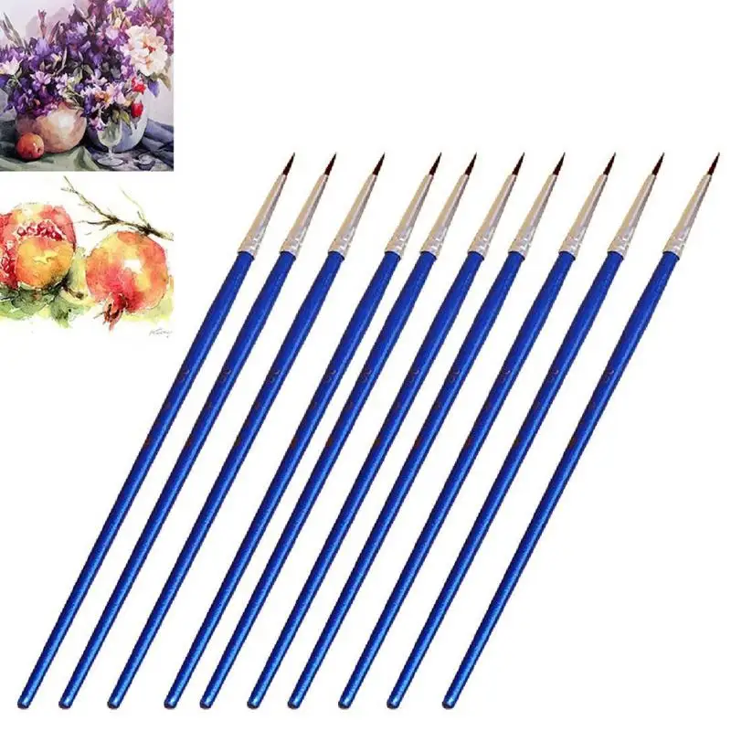 

10Pcs/Set Fine Hand-painted Pens Thin Hook Line Pen Drawing Art Pens Paint Brush Gouache Oil Painting Brushes