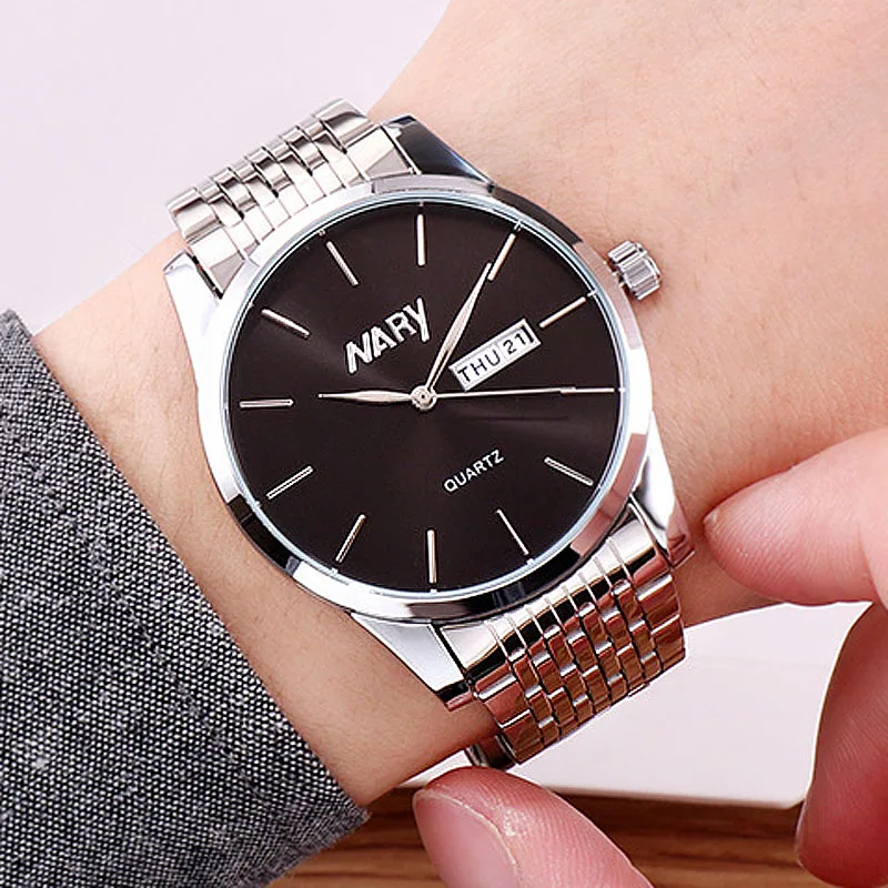 

Man Watch 2019 Top Luxury Brand Nary Watch Fashion Business Men Watches Stainless Steel Day Date Quartz Watch Mens Watches