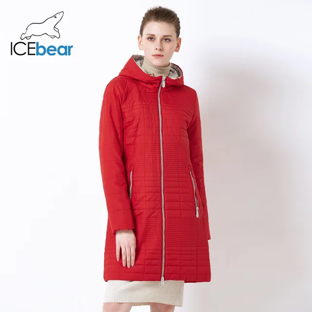ICEbear 2019 Весна Длинные для женщин пальто с капюшоном модные мягкие брендовые весенняя куртка парка 17G292D