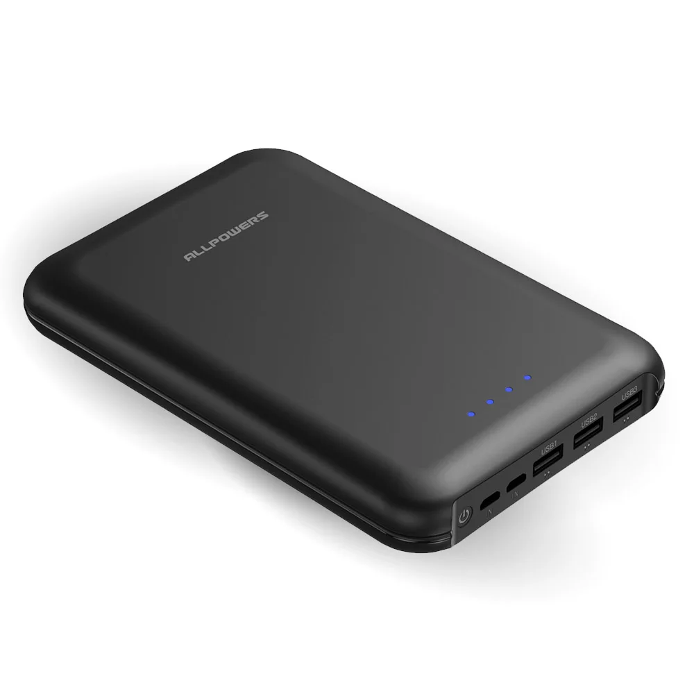 

ALLPOWERS 30000mAh Mobile Phone Charger 3 USB Cell Phone Charger for iPhone 5 5s 6 6s 7 7plus iPhone 8 10 iPad Smasung.