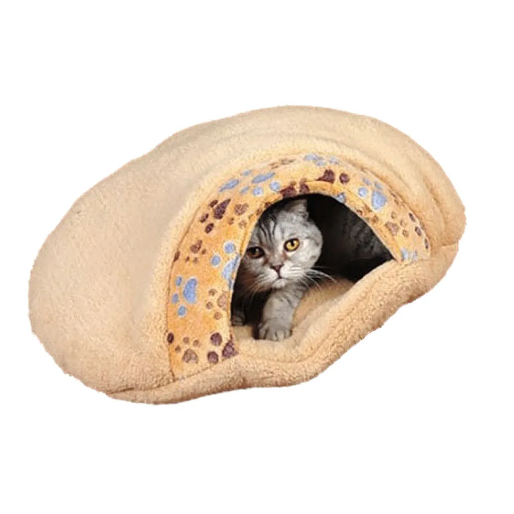 Новая зимняя теплая кровать для домашних животных, собак, кошек, подушка для дома, полупокрытая кровать, спальный мешок, удобный милый плюшевый спальный мешок в форме гамбургера