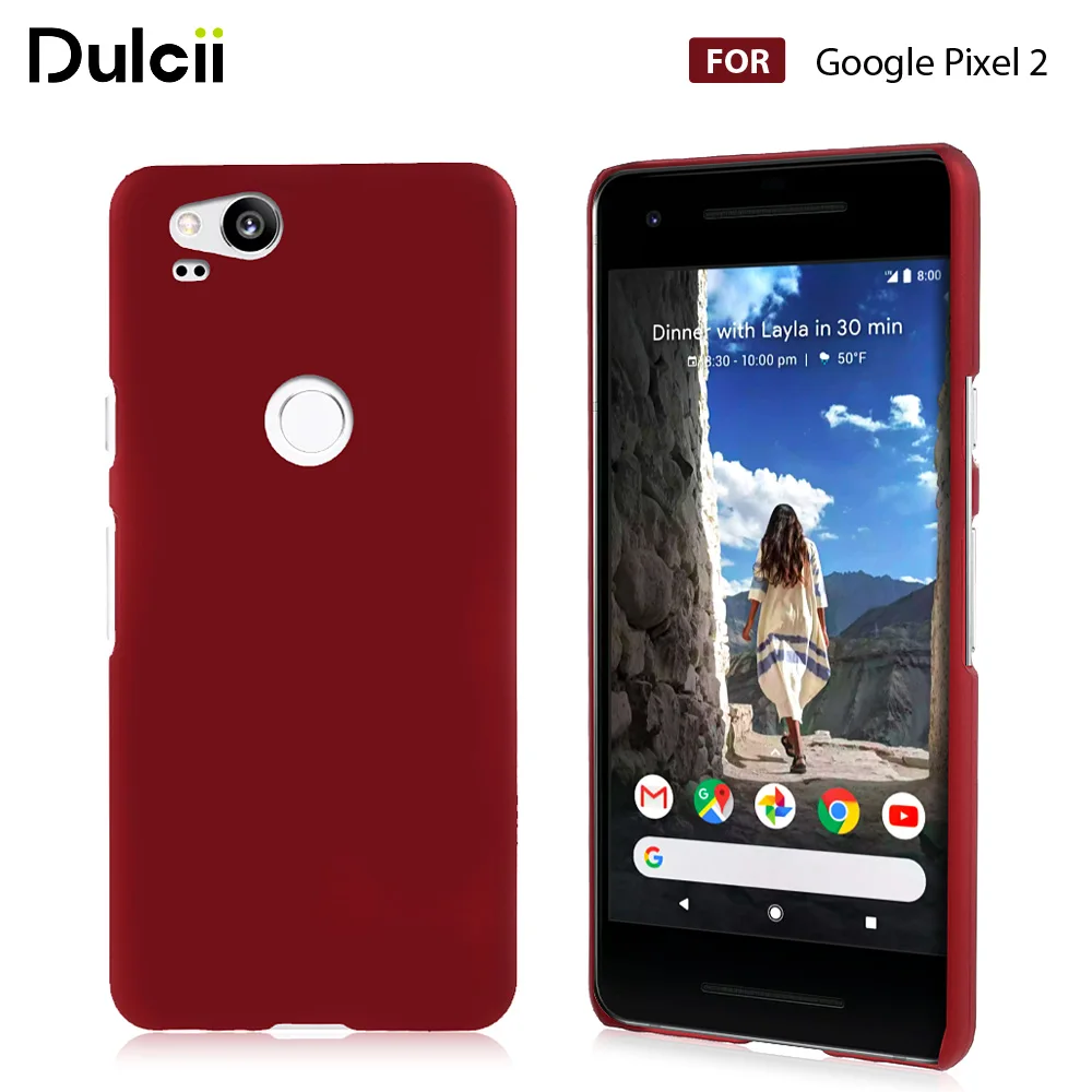 Dulcii Capa Case for Google Pixel 2 Cases Red Black Rubberized Hard Plastic Pixel2 Phone Cover Bag Fundas Coque |