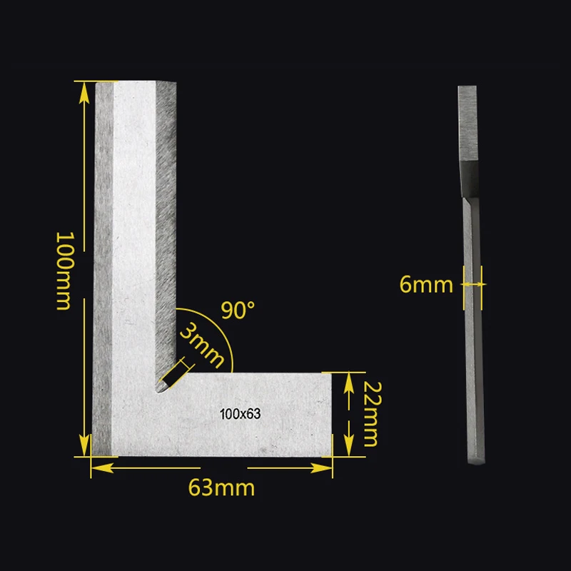 Горячий 1 шт. 100 мм x 63 мм деревообрабатывающий l-образный скошенные края попробуйте квадратную линейка, измерительный инструмент SMD66