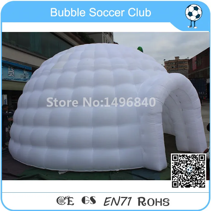 

Free Shipping 5 Meters White Large Dome Tent Inflatable Igloo With Tunnel Made Of Best Oxfrod Cloth From China Factory