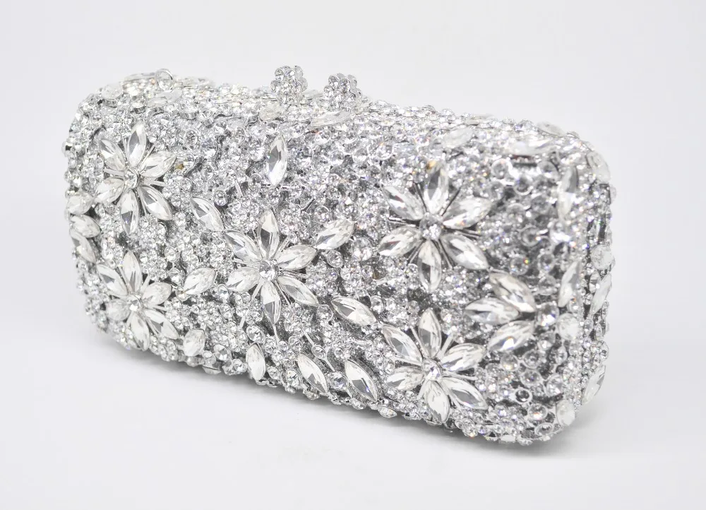 silver prom clutch