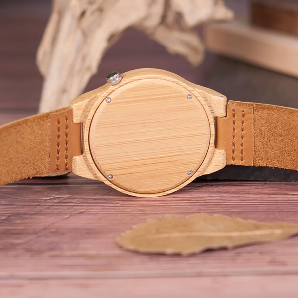 BOBO BIRD L-A03 Bamboo Watch with 12 Holes Dial Casual Japan Quartz Watch Men Top Brand Luxury Designer Men Wood Watch
