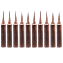 

10Pcs 900M-T-I Pure Copper Low Temperature Soldering Iron Solder Tips Station Tool Iron Tips