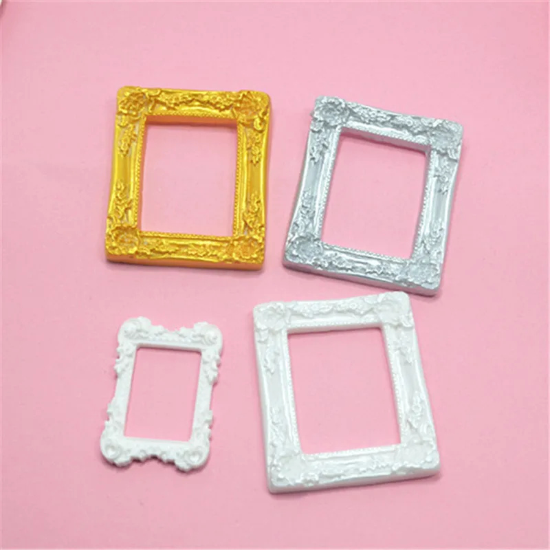 

10Pcs Mini Photo Frame Flat Back Resin Cabochon Embellishment Cabochons Accessories Phone Case Decoration DIY Craft Supplies