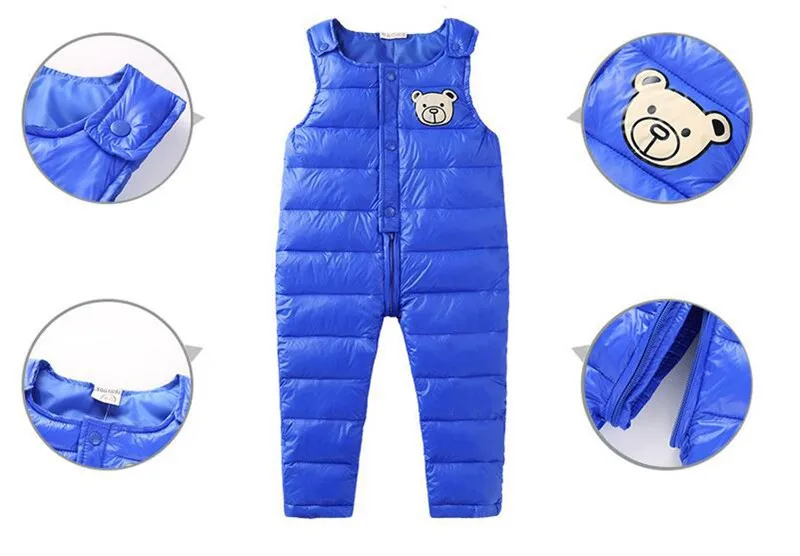 COOTELILI Cotton Winter Overalls Padded Outdoor Romper Pants High Quality Baby Girls Boys Jumpsuit Kids Clothes  90-110cm  (4)