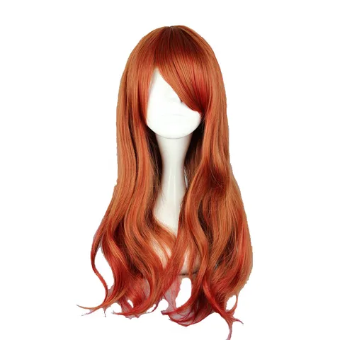 Fibra de Alta Mcoser Frete Grátis Sintético Longo Ondulado Cor Mista Peruca Cosplay 100% Temperatura Cabelo Wig-362a 65cm