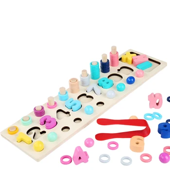 

NICEXMAS 1 PC Board Game Set Number Learning Educational Colorful Wooden Preschool Toys Board for Children Toddler Kids