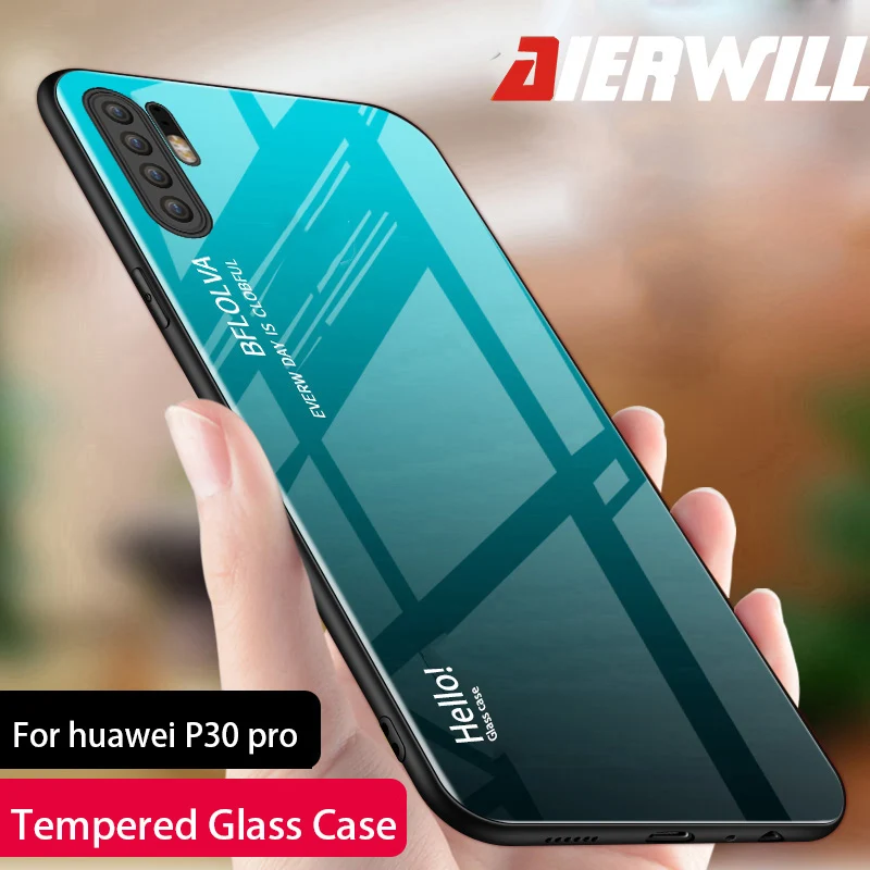 Роскошные Стекло чехол для huawei p30 Pro Чехол с уровнем твердости 9 H закаленное