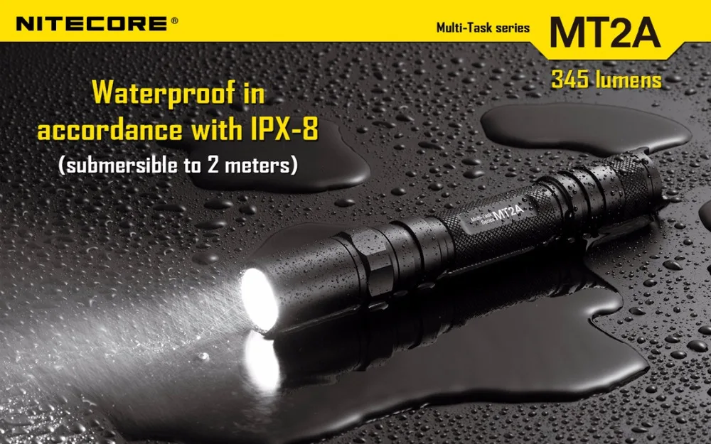 Тактический Фонарь NITECORE MT2A CREE XP-G2 R5 светодиодный, макс. 345 люменов, дальность луча 152 м, многоцелевой фонарь для повседневного использования