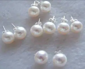 

wholesale 5Set 7-8MM White Akoya Cultured Pearl Earring AAA
