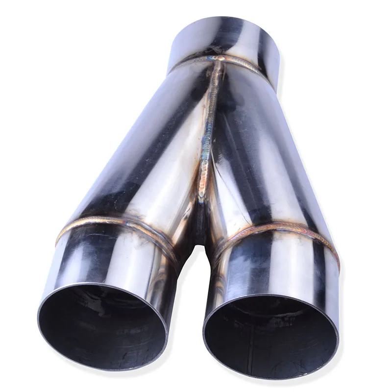 Auto Y Shape 3' Inlet 3' Double Outlet Stainless Steel Car