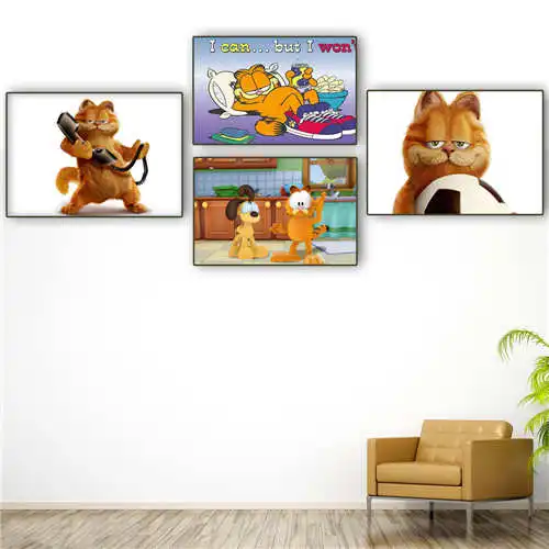 

Custom Canvas Poster Garfield (2) Printing Posters Cloth Fabric Wall Art Pictures For Living Room Decor#18-12-05-H-04-207