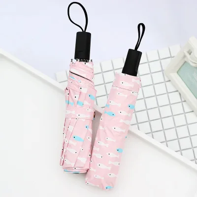YADA Custom Ocean Fish Umbrella Creative Fold Anti-UV Sunny Rainy Umbrella Sunscreen Manual Waterproof Umbrella Parasol YS671