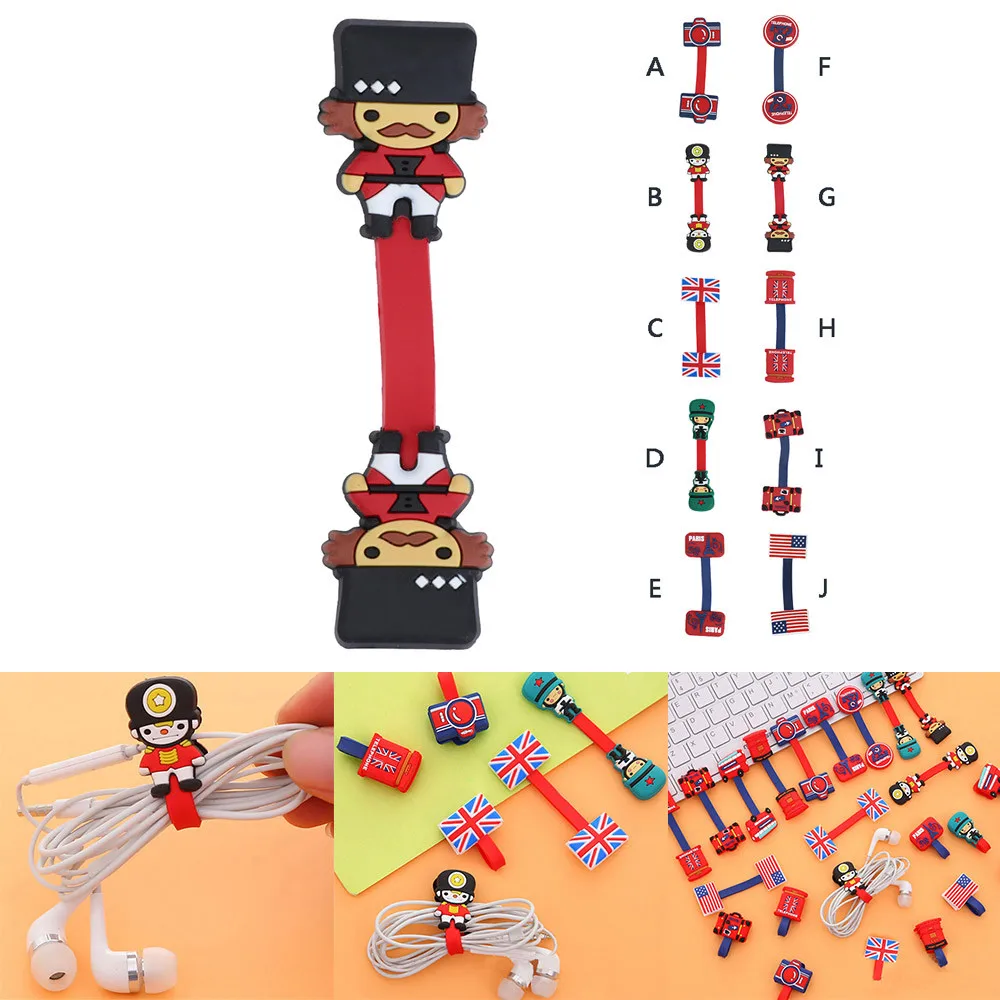 

Cute Cartoon Cable Winder Protector Wire Cord Management Marker Holder Cover For Earphone iPhone Sansung MP3 USB Z516