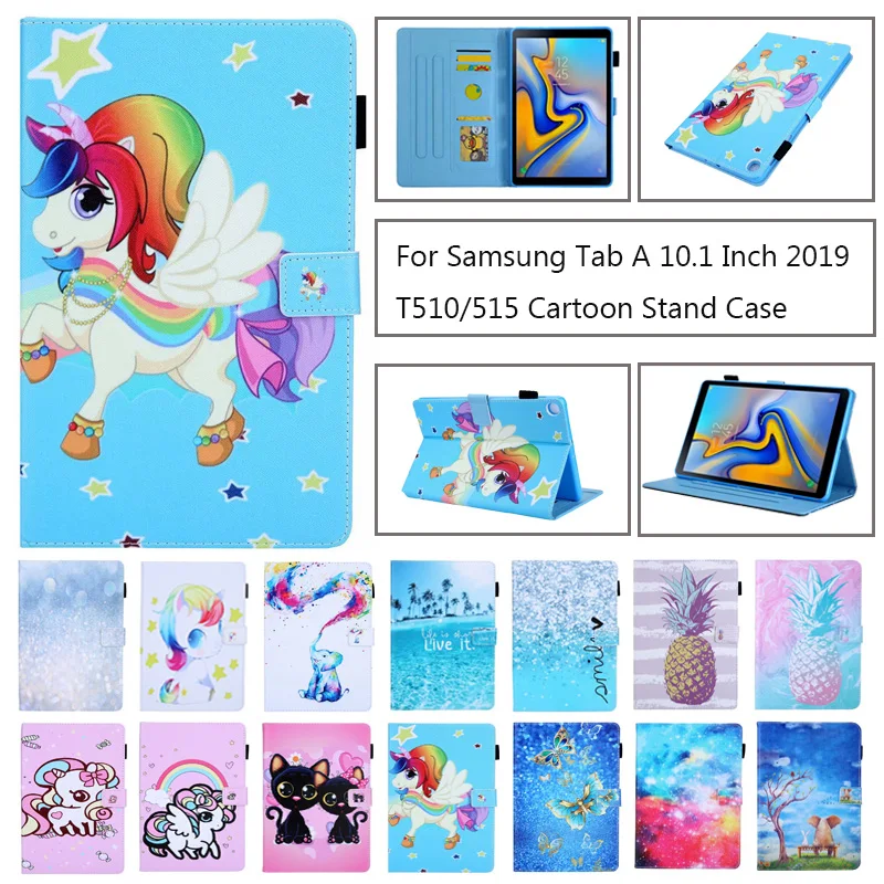 

Cute Cats Unicorn Leather Case For Samsung Galaxy Tab A T510 T515 10.1" 2019 Tablet Cover For Samsung Tab A 10.1 SM-T510 T515