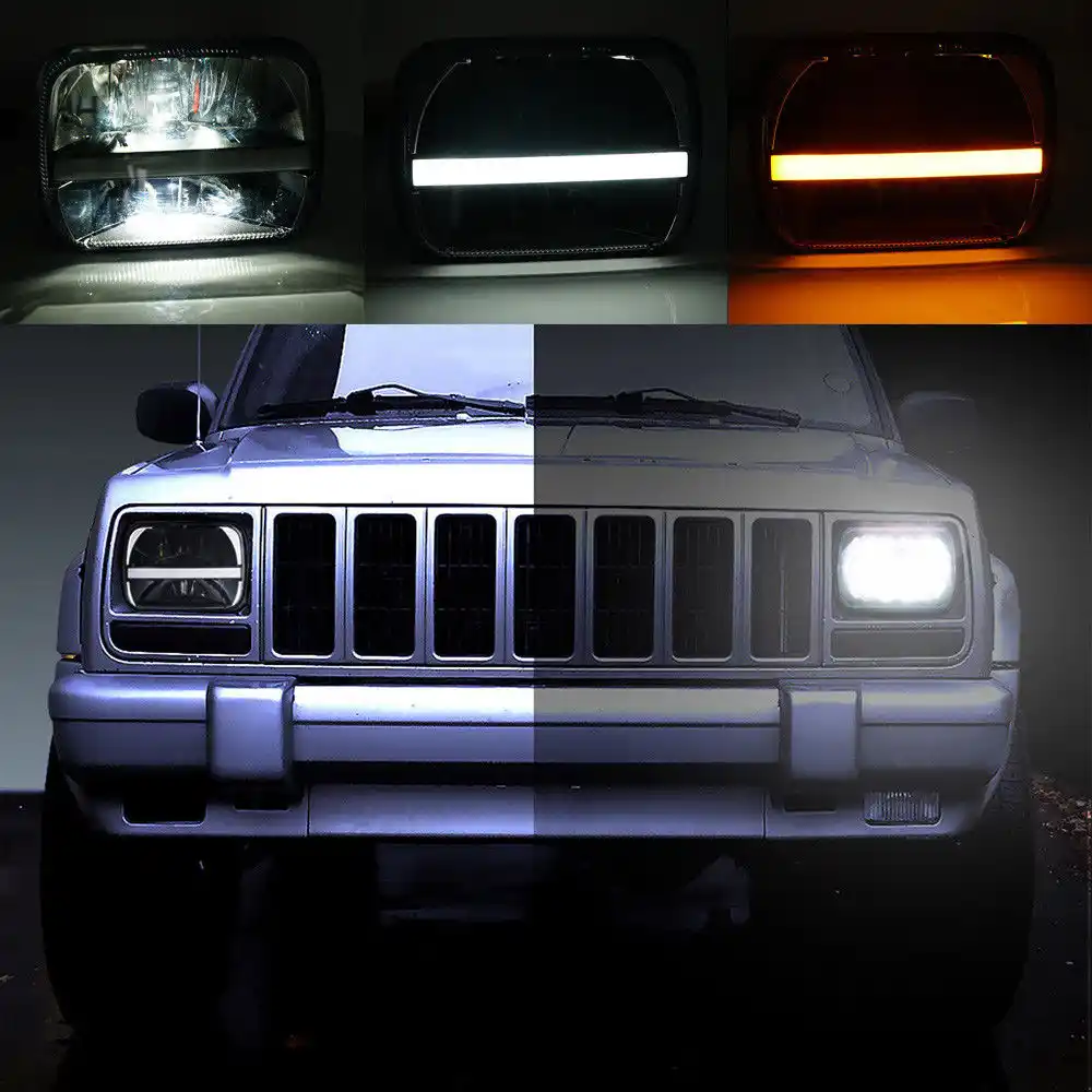 For Jeep Cherokee XJ 1984 to 2001 lamps 5x7" led truck headlights