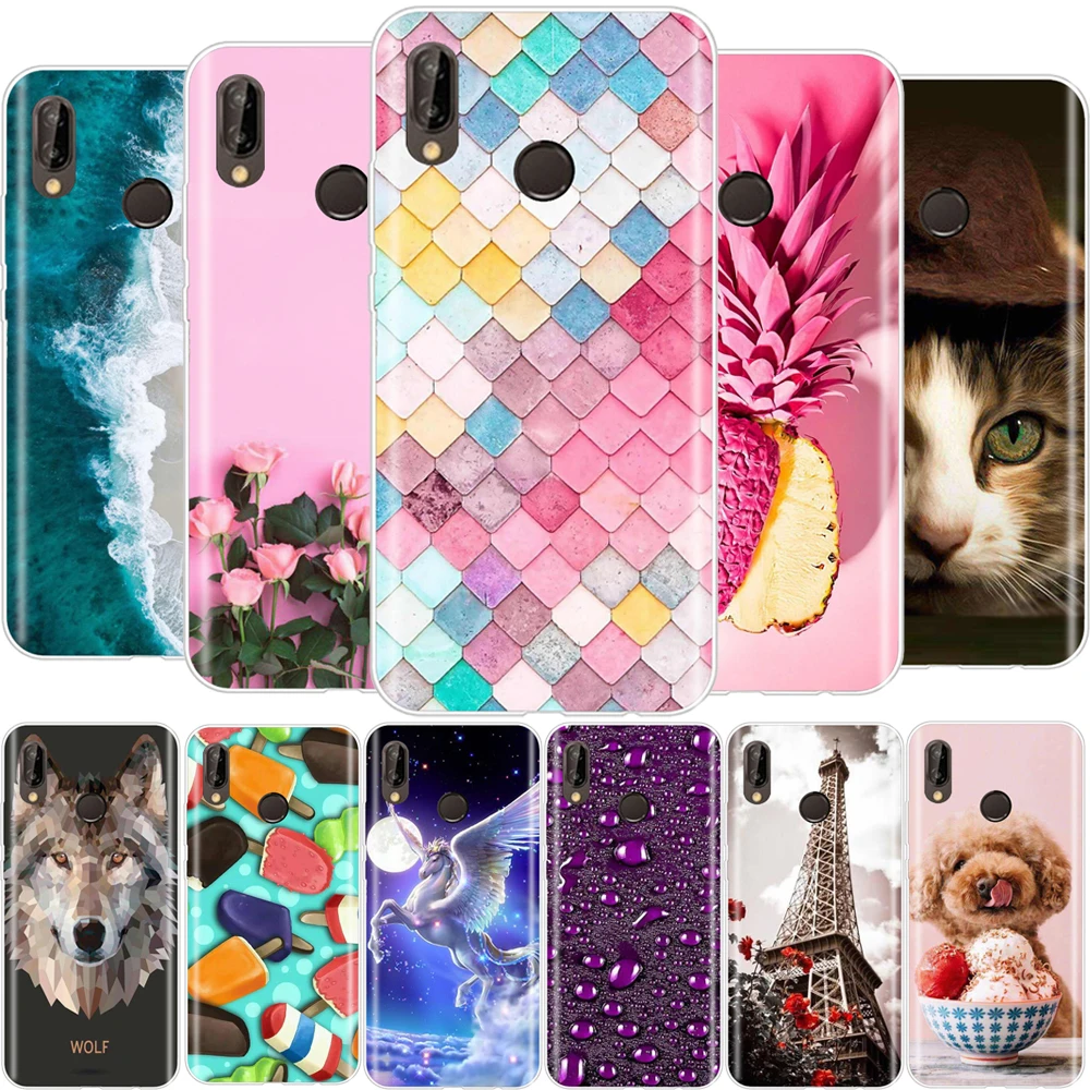 Чехол для huawei P20 Lite силиконовый чехол защитный из мягкого ТПУ удобный телефонный