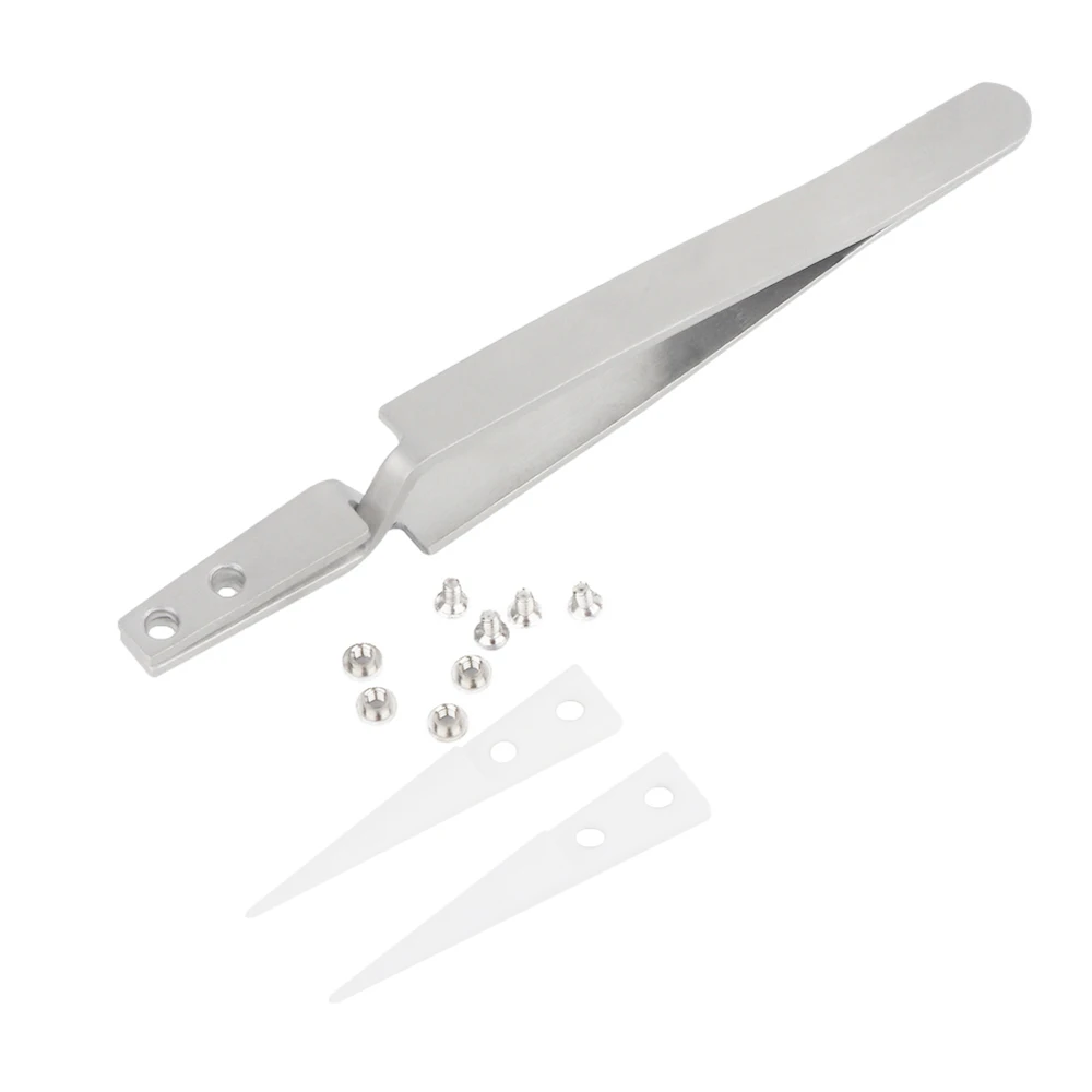 Heat Resistant Insulated Ceramic Tips Cross Lock Reverse Tweezers for E-Cigarette Resistance Wire Coils DIY Hand Tools (4)