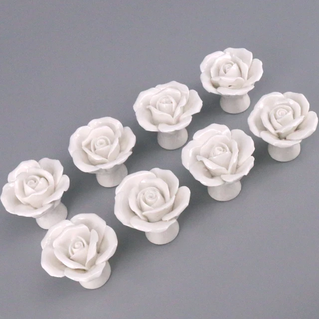 Special Price 8xRose Flower Knob Ceramic Kitchen Furniture Cabinet Cupboard Handle Pull White Rose Design Porcelain Drawer Knobs for Kids Room Special Price 8xRose Flower Knob Ceramic Kitchen Furniture Cabinet Cupboard Handle Pull White Rose Design Porcelain Drawer Knobs for Kids Room