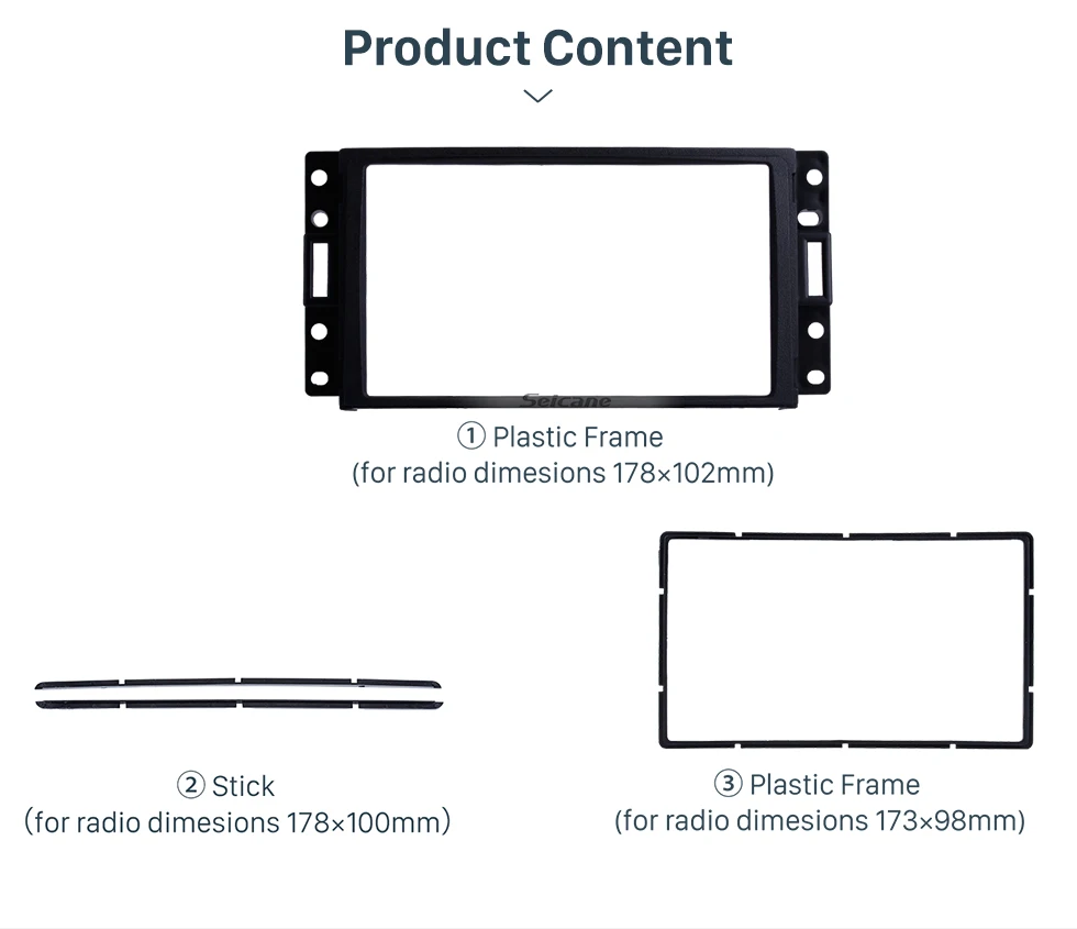 Seicane Black Double Din Car Radio Fascia for Hummer H3 CHEVROLET BUICK PONTIAC/ SATURN / SAAB Surround Panel Auto Trim Stereo Dash CD Frame
