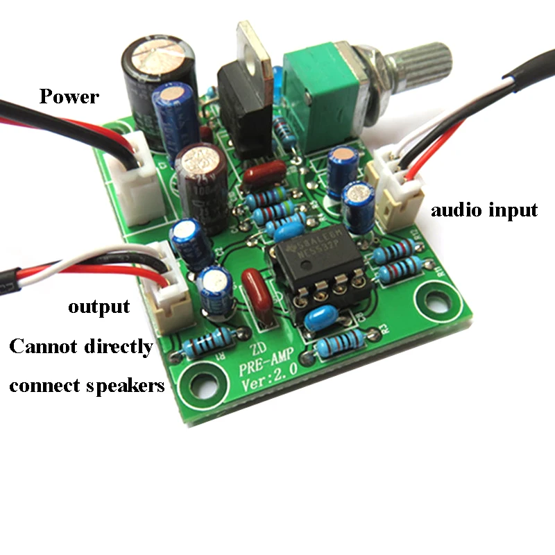 NE5532 OP-AMP Hi-Fi аудио предусилитель DC один источник питания в 10 раз усилительная плата DC 10 V-34 V A2-003