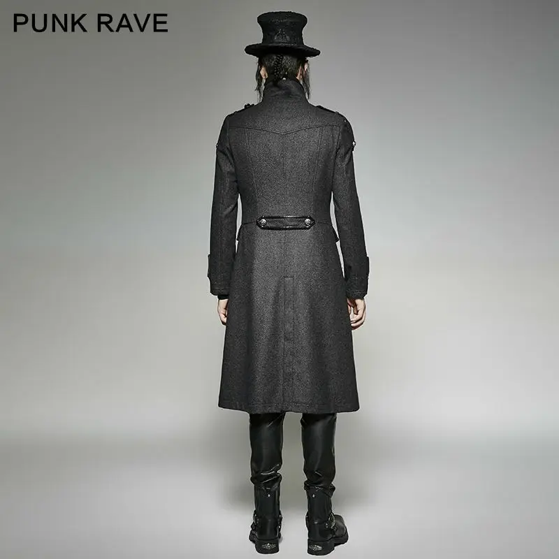 Punk Rave Mens Jackets and Coats Gothic Steampunk Coat Jacket Military Frock-coat Windbreaker Stage Performance Cosplay Costume