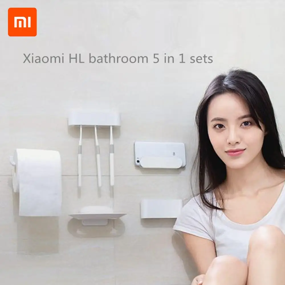 Xiaomi HL 5 в 1 гаджеты для ванной держатель мобильного телефона mijia чехол мыльница держатель туалетной бумаги для xiaomi Mijia умный дом