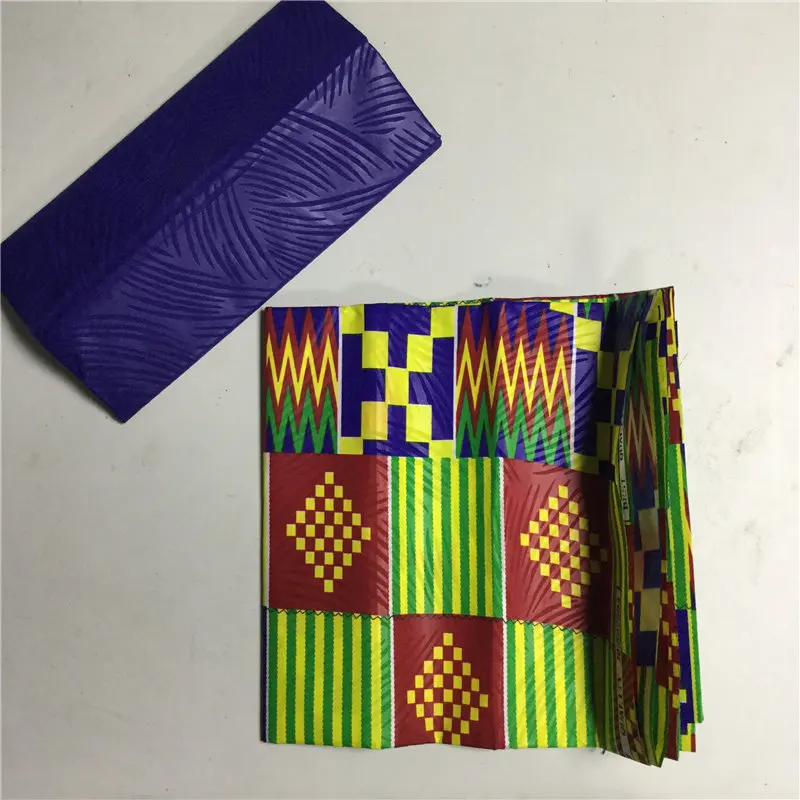 Нигерийская Анкара ткань Полиэстер Гана кэнте воск Африканский Китенге печать восковая ткань для ткани в 2+ 2 ярдов для одежды-J5 - Цвет: 22