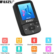 RUIZU-reproductor MP3 X50, 8GB, 1,5 pulgadas, sonido HiFi sin pérdidas, Bluetooth, podómetro, tarjeta TF, Radio FM, grabación, E-book, calendario de tiempo