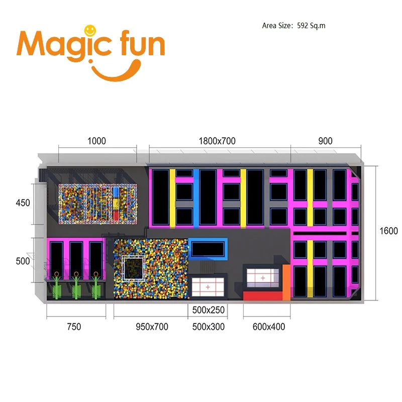 Надувной батут MAGICFUN для помещений с пенопластом и батутом от производителя |