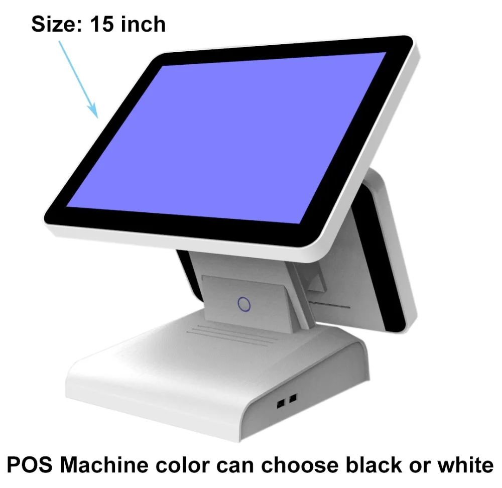 15 بوصة الكل في واحد POS نظام شاشة اللمس POS ماكينة تسجيل المدفوعات النقدية مع طابعة حرارية درج للنقود و الباركود ماسحة