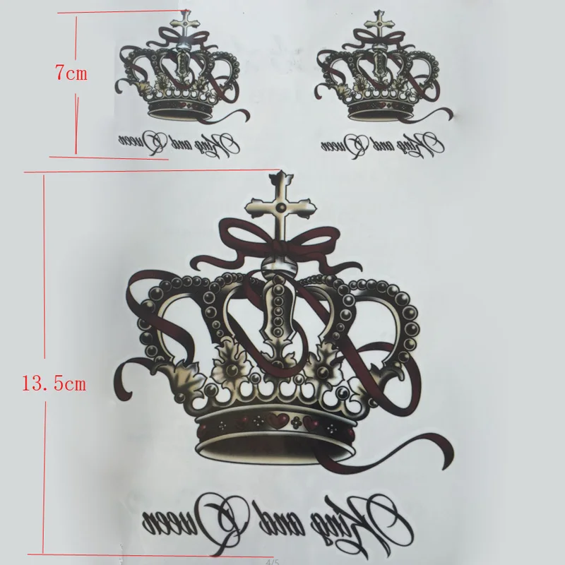 10 шт., роскошные Переводные татуировки в виде короны, водонепроницаемые Временные татуировки для мужчин и женщин, наклейки на боди-арт, красота, макияж, татуировки