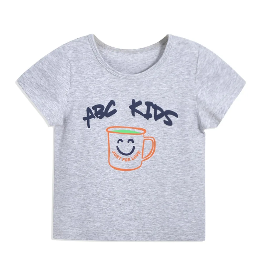 

ABCKIDS Baby Boy Summer Cotton Cartoon Cup Print T-shirt Tops Blouse Short Sleeve Casual toddler boy t-shirts