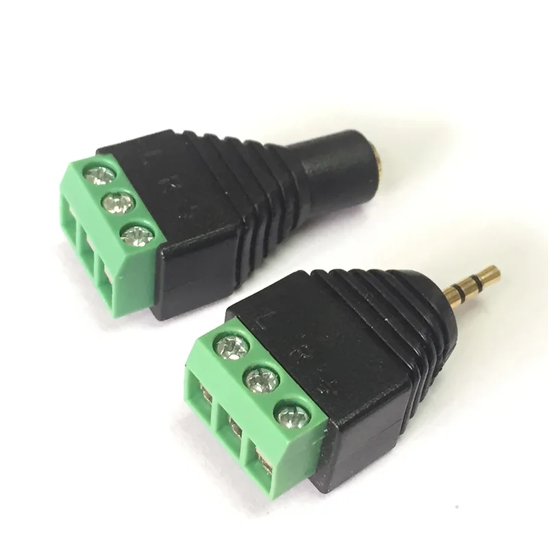 4 Poles Video AV Balun Adapter 4 Pole 2.5mm Male  Female to 4 Pin AV Screw Terminal Connector for CCTV Camera (5)