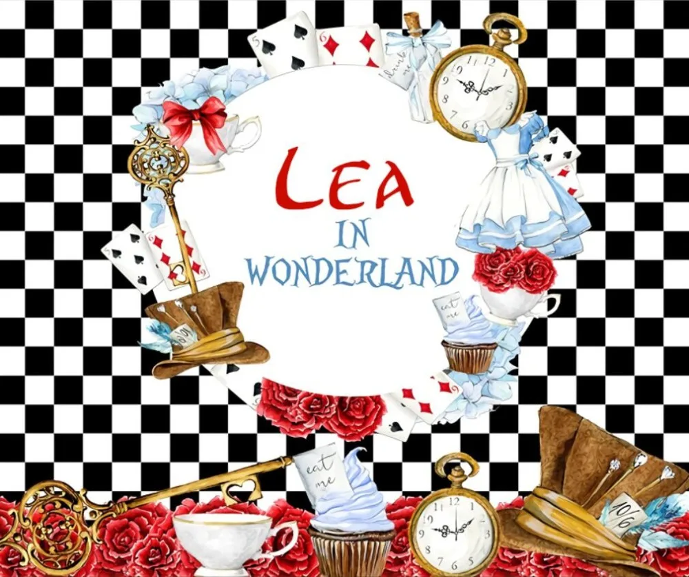 

custom Alice Wonderland Clock backdrops High quality Computer print party background ey5227865391