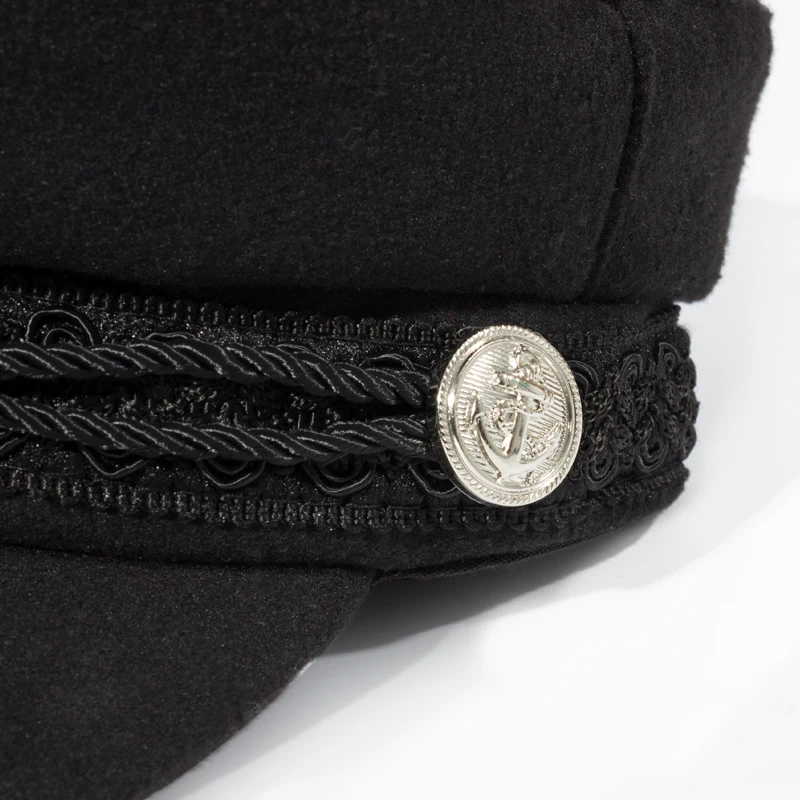 Модная Черная кепка, Женская Повседневная Уличная Кепка, плоская кепка ...